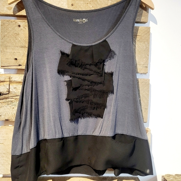 Kensie Gray and Black Women's Top - Picture 1 of 6